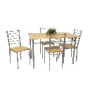 SET ANKARA - TAFEL + 4 STOELEN - NAT