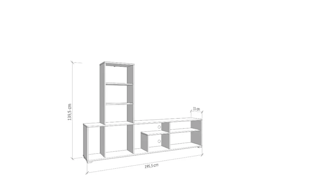 LONDON ENTERTAININGMENT CENTER 195.5 X 33 X 139.5 CM 