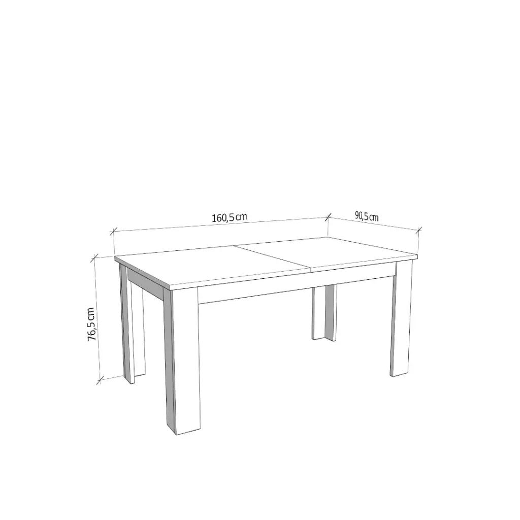 BODO TAFEL 160,5/200,5 X 90,5 X 76,5 CM