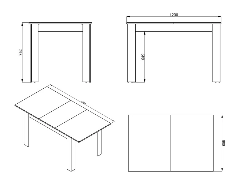 NORWAY - OXFORD  TAFEL  120 X 80 X 76 CM