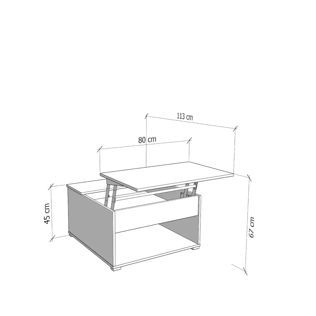 DEVON SALONTAFEL  80 X 80 X 45 CM