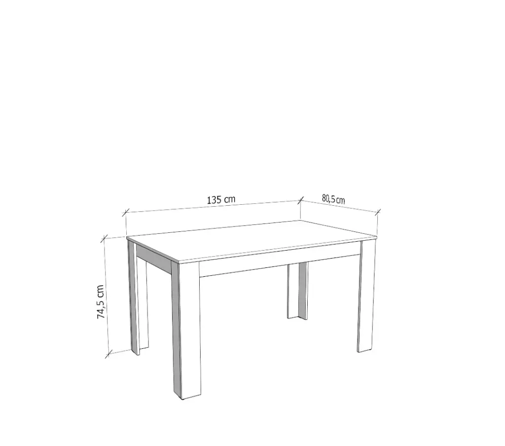DENMARK TAFEL 135 X 80 X 75 CM