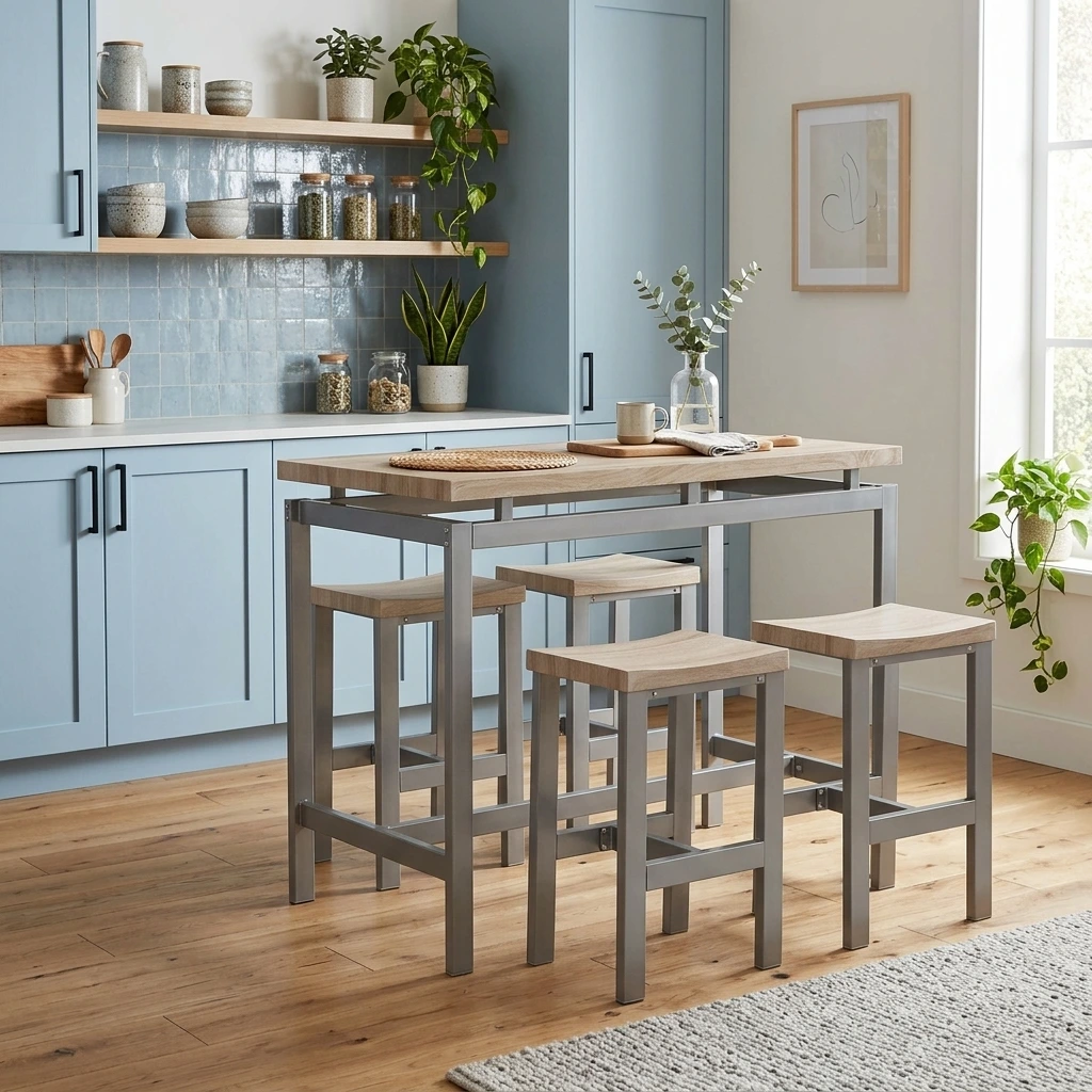 LE MANS - BAR SET - TAFEL + 4 BAR KRUKKEN