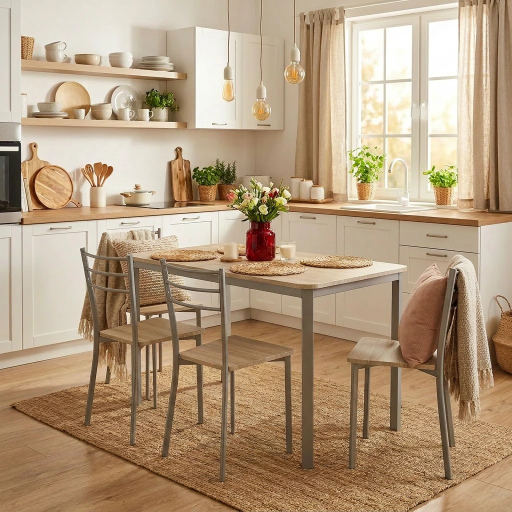 ATHENE - TAFEL + 4 STOELEN