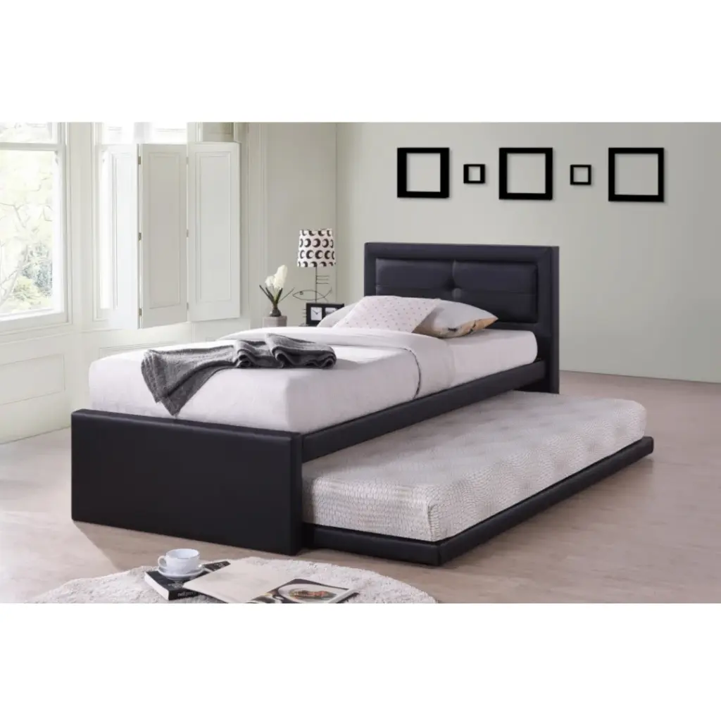 RODAN 1 PERSOONS BED - 90 X 200 CM - ZWART 