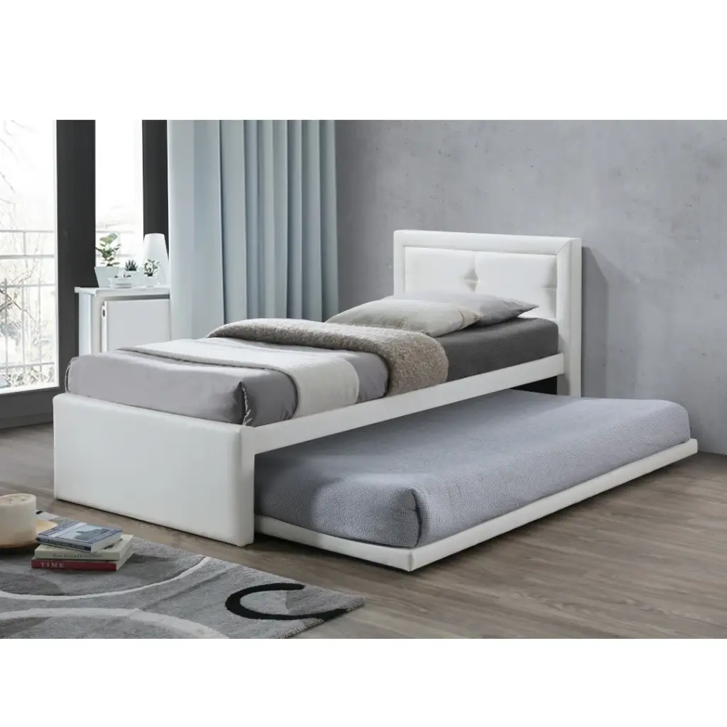 SINGLE BED RODAN WHITE  FR - 90 X 200 CM
