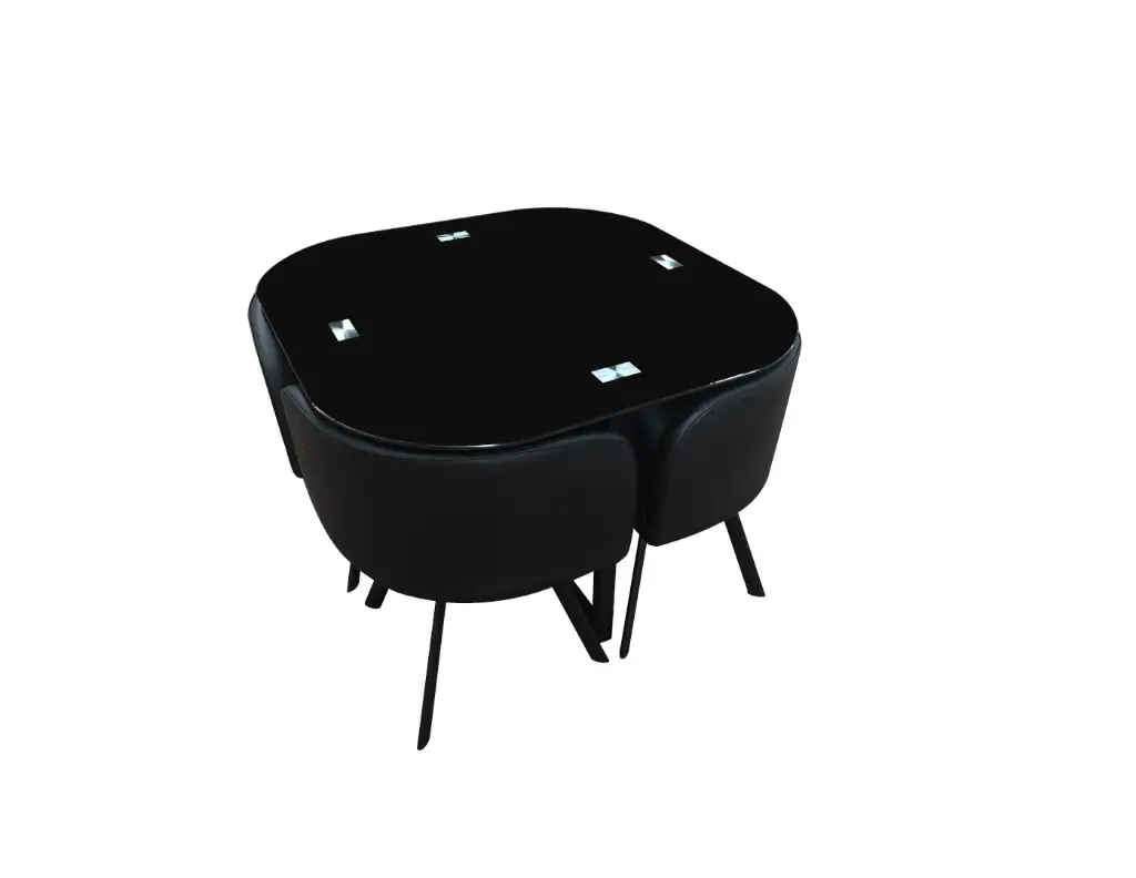 SET CANNES - TAFEL 100 X 100 X 75 CM + 4 STOELEN