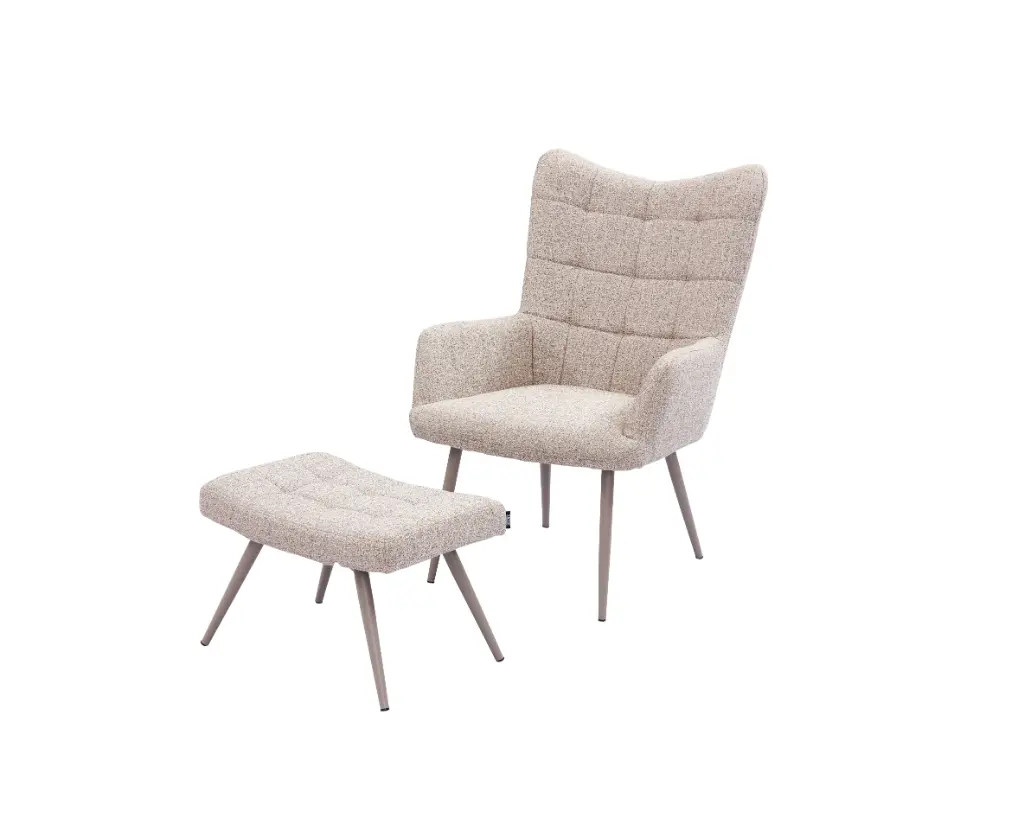 FAUTEUIL + POUF CHARLY - 1 PIECE/1 CARTON - SAND