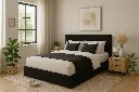 2 PERSOONS BED - QINA  OTTOMAN ZWART 160 X 200 CM - CAFR