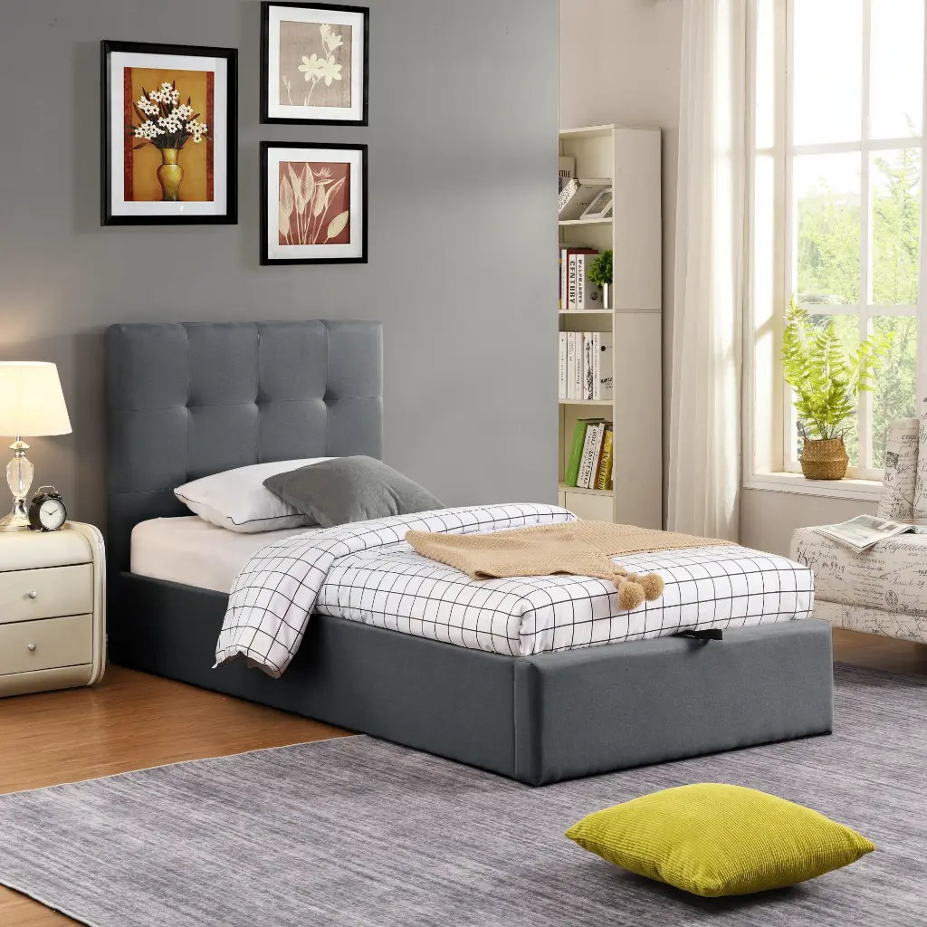 CAÏRO SINGLE BED - OTTOMAN 90 X 200 CM - UKFR - GREY 