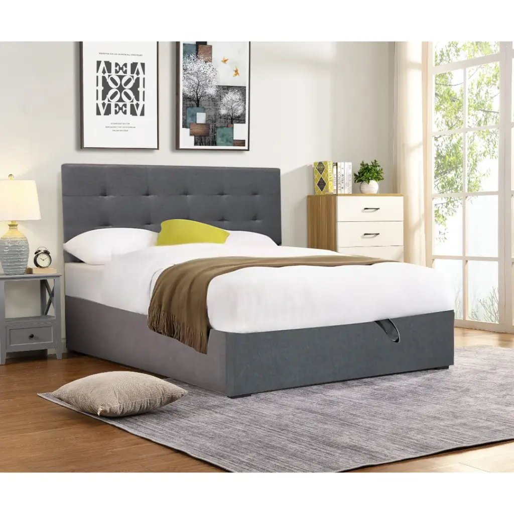 CAÏRO 2 PERSOONS BED - OTTOMAN 140 X 200 CM - UKFR - GREY 