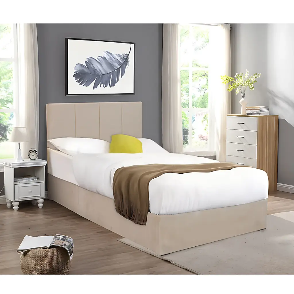 DUBAI LIT 1 PERSONNE KS. - OTTOMAN 120 X 200 CM- UKFR - BEIGE 