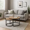 POLARIS SALONTAFEL EIK  (Ø 69 + Ø 52cm)