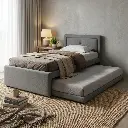 RODAN LIT 1 PERSONNE - 90 X 200 CM - GRIS 