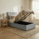 DUBAI LIT 1 PERSONNE - OTTOMAN 90 X 200 CM- UKFR - GRIS CLAIR