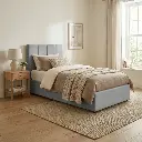 DUBAI 1-PERSOONS BED KS. - OTTOMAN 120 X 200 CM- UKFR - LICHTGRIJS  