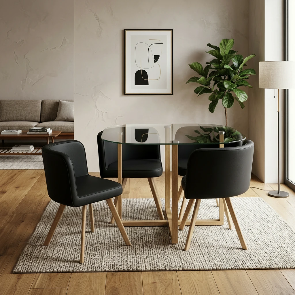 CARNAC - TABLE 100 X 100 X 75 CM + 4 CHAIRS