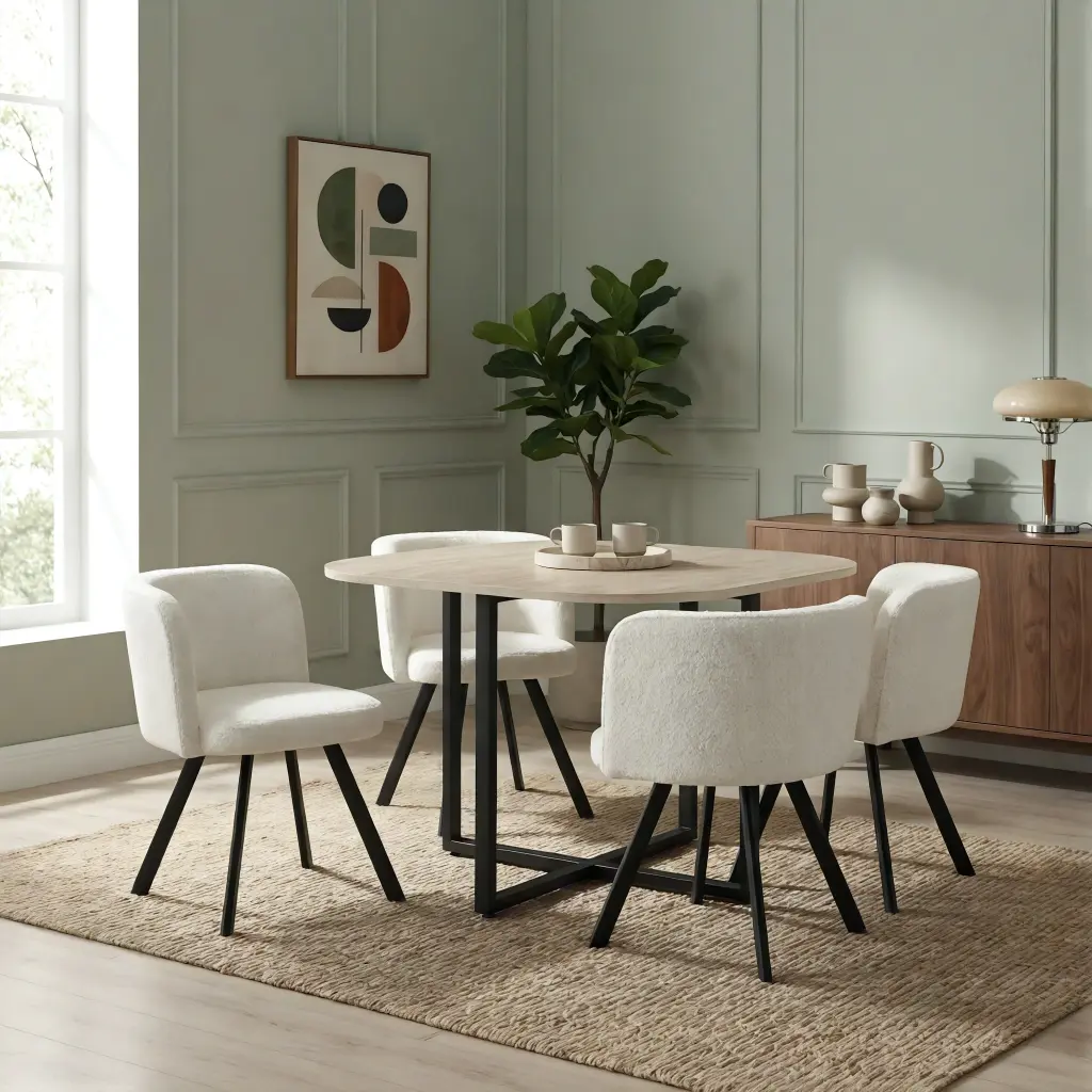 BORDEAUX - TABLE 100 X 100 X 75 CM + 4 CHAIRS