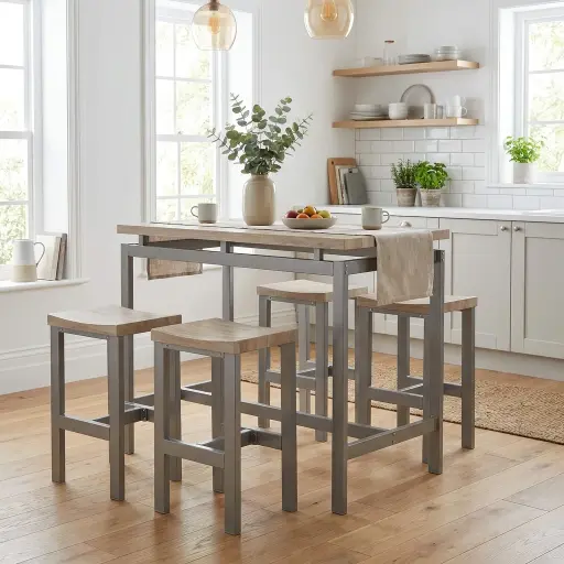 [825/4] LE MANS - BAR SET - TAFEL + 4 BAR KRUKKEN