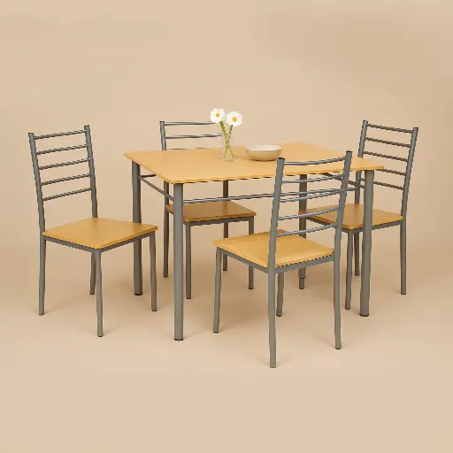 [AN-204] ANKARA - TABLE + 4 CHAISES - NAT