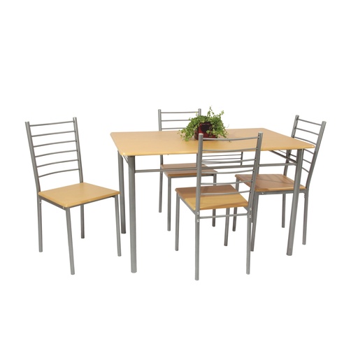 [AN-204] SET ANKARA - TAFEL + 4 STOELEN - NAT