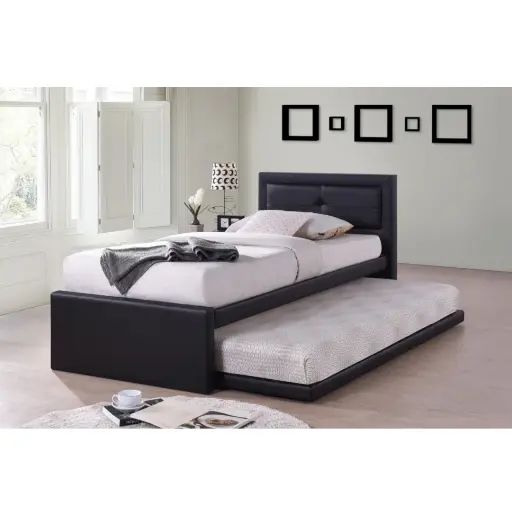 [RO-900 ZW] RODAN 1 PERSOONS BED - 90 X 200 CM - ZWART 