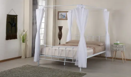 [AE-902/3 W] AMORE LIT BALDAQUIN 2 PERSONNES - 160/200 CM - BLANC