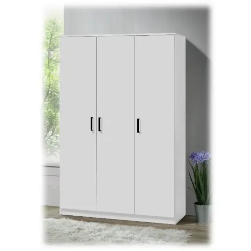 [TR-WR3D-52D WH] BURDUR WARDROBE - 120 X 52 X 184 CM 3-DOORS
