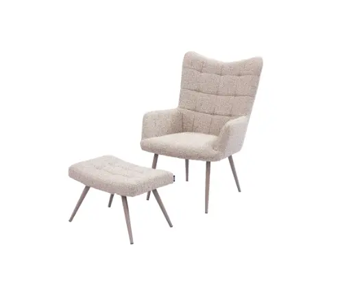 [LC-1006] CHARLY FAUTEUIL + POUF - 1 PIECE/1 CARTON - SAND