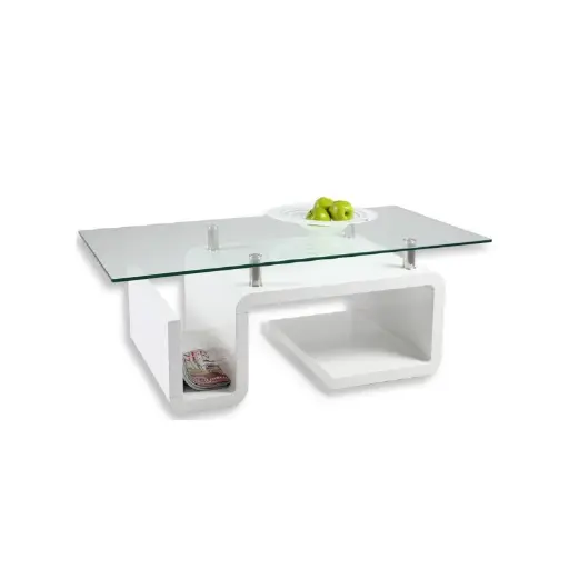 [CT-6078 W] LUZERN TABLE DE SALON DIM. 110 X 60 CM - BLANC