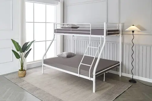[OA-121 W] TRIO BUNK BED 140 X 200 CM - WHITE