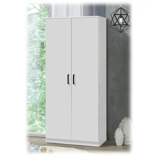 [TR-WR2D-52D 4P WH*] YENI WARDROBE - 80 X 52 X 184 CM 2-DOORS