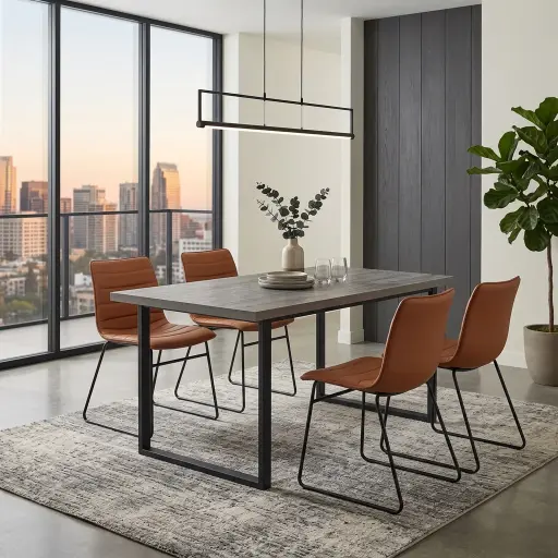 [DT-6050 DARK GR] HAROLD TABLE  - 160 X 90 X 75 CM - GRIS FONCE