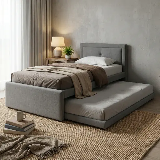 [RO-900 GREY] RODAN 1 PERSOONS BED - 90 X 200 CM - GRIJS 