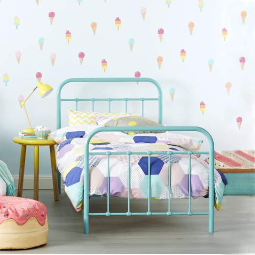 [MC -900 BLUE] 1 PERSOONS BED - MICHELLE BLUE 90 X 200 CM - BLEU