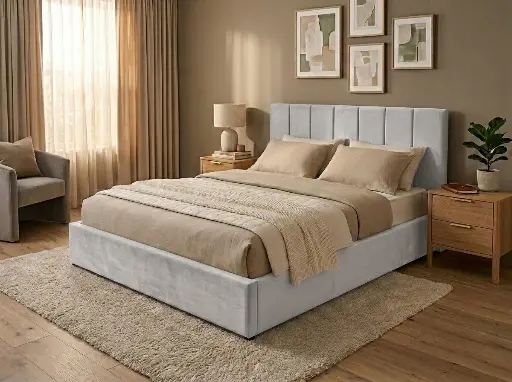[DU-902/3 LGR] DUBAI LIT 2 PERSONNES KS. - OTTOMAN 160 X 200 CM- UKFR - GRIS CLAIR